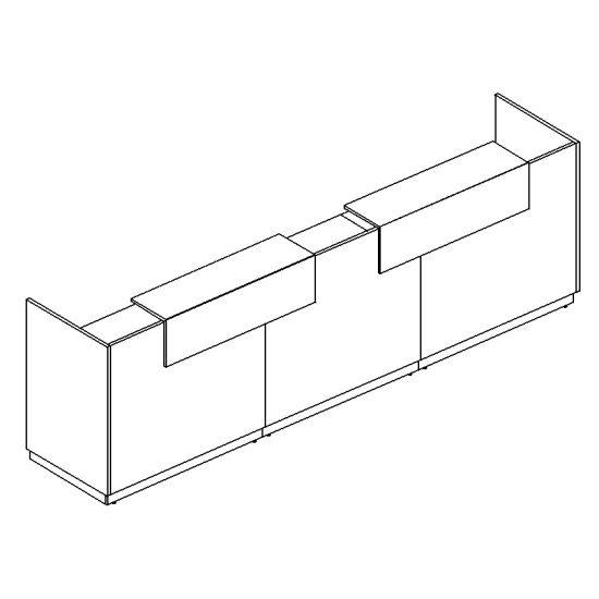 Стойка ресепшен прямая дуб шамони / дуб шамони / дуб шамони
