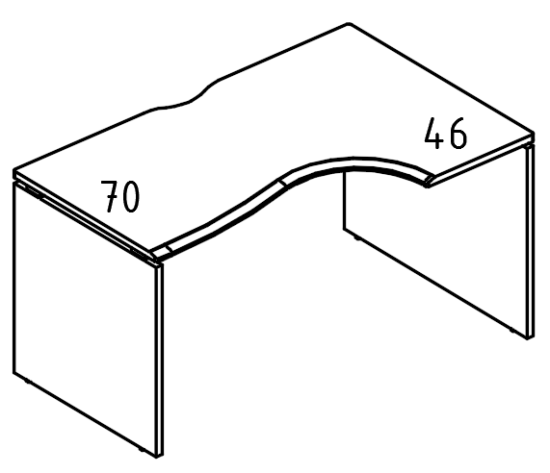Стол эргономичный Классика на каркасе ДСП (1 скос) правый вяз либерти / вяз либерти