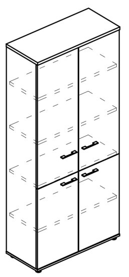 Шкаф для документов закрытый 4-х дверный (топ ДСП) вяз либерти / мокко премиум