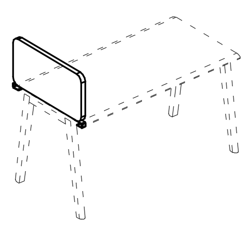 Экран торцевой тканевый мягкий для стола 90 фисташковый / металлокаркас белый